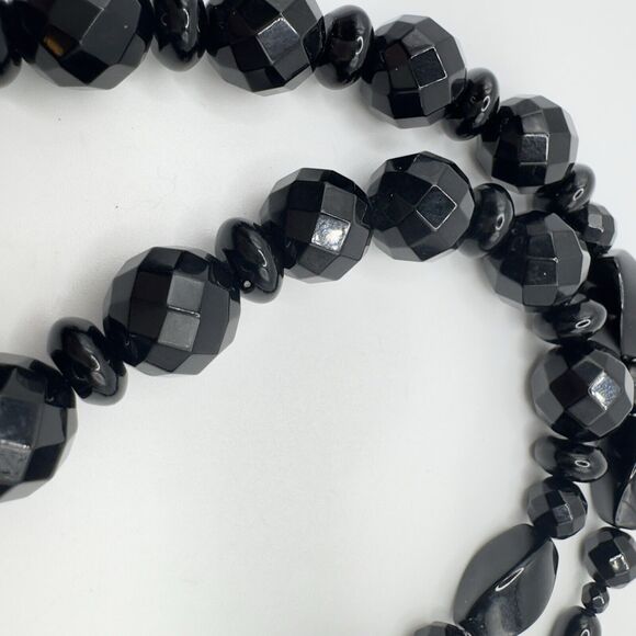 JAY KING DTR Black Onyx Necklace Faceted & Smooth Stone 925 Mine Finds 18"-20" - Picture 7 of 11